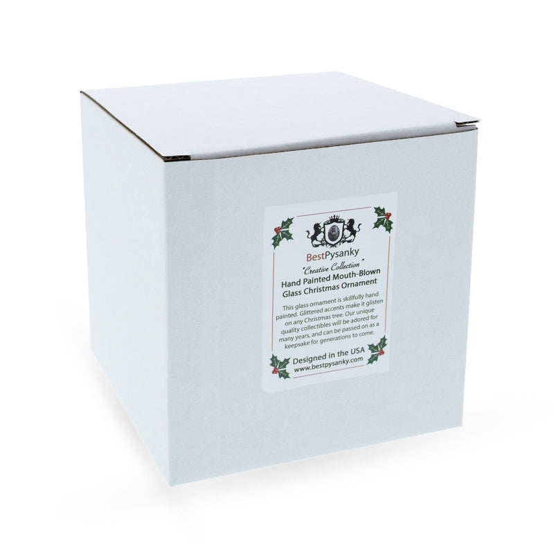 Retro Submarine Glass Glass Christmas Ornament