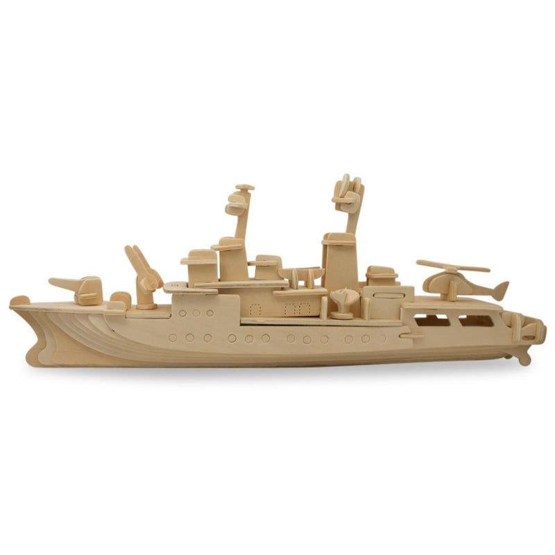Navy Destroyer Boat Model Kit Wooden 3D Puzzle 13 Inches Long