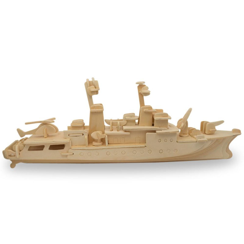 Navy Destroyer Boat Model Kit Wooden 3D Puzzle 13 Inches Long