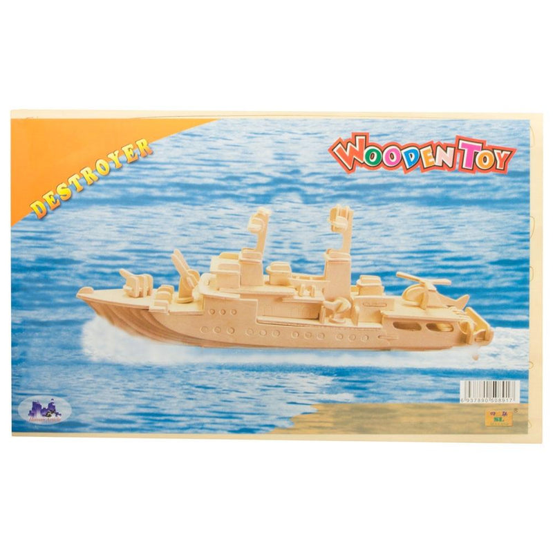 Navy Destroyer Boat Model Kit Wooden 3D Puzzle 13 Inches Long