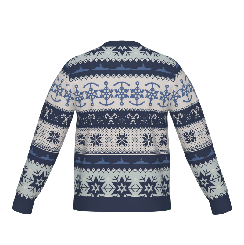 Seas and Greetings Ugly Knit Christmas Sweater: Destroyer