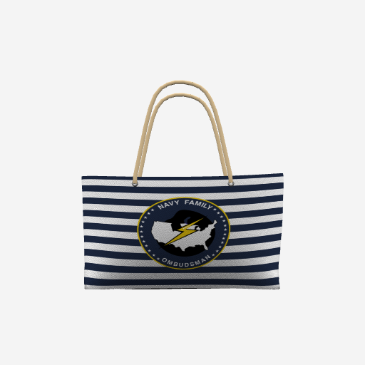 Navy Ombudsman Striped Tote Bag — 16Fleet