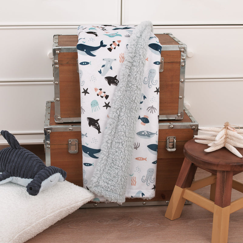 NoJo Super Soft Sherpa Baby Blanket