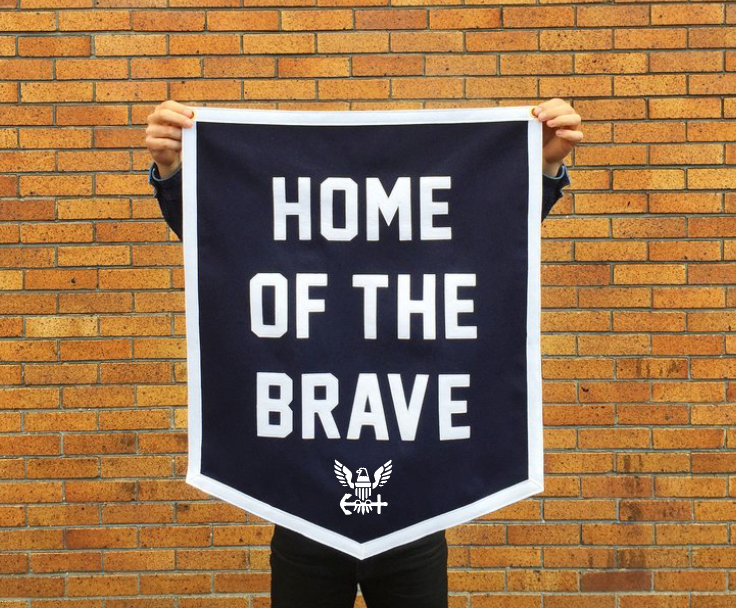 "Home of the Brave" Navy Pennant