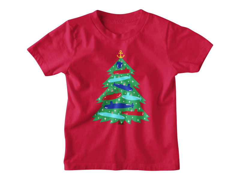 Submarine Christmas Tree Youth T-Shirt