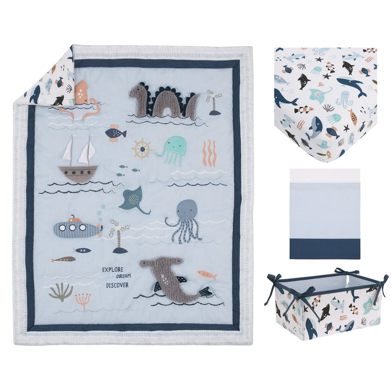 NoJo Submarine 4 Piece Nursery Crib Bedding Set