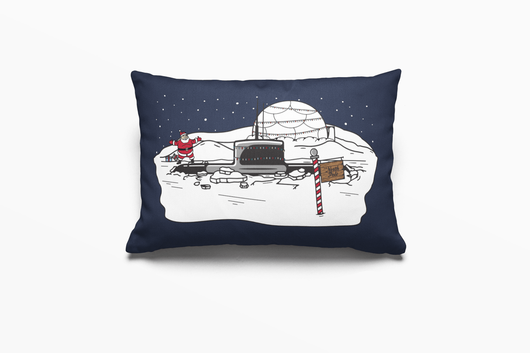 Santa's Ice Camp Lumbar Pillow