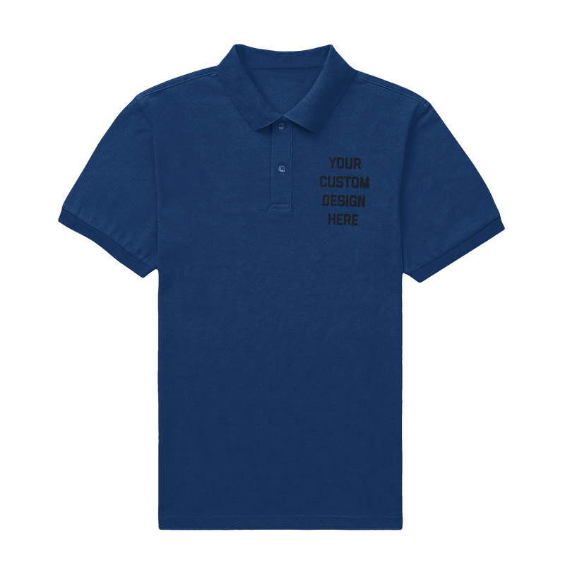 Custom Navy Cotton Pique Polo