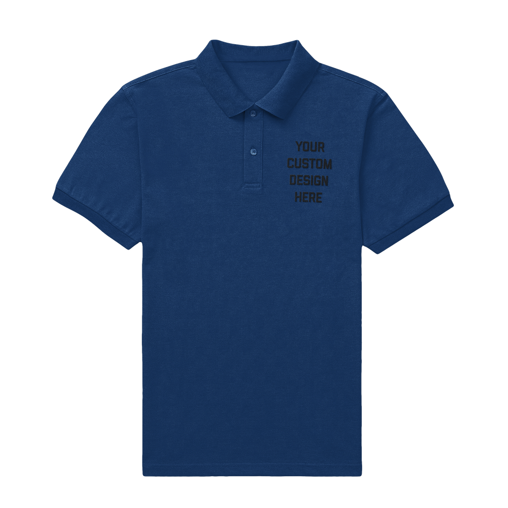 Custom Navy Cotton Pique Polo M / Blue, image size:1024x1024