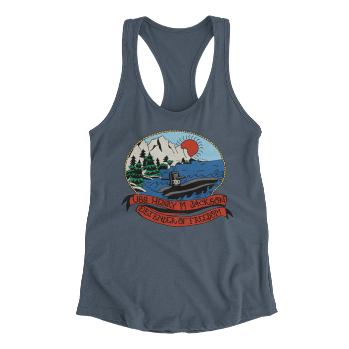 HMJ Blue Hand Drawn FRG Ladies' Racerback Tank
