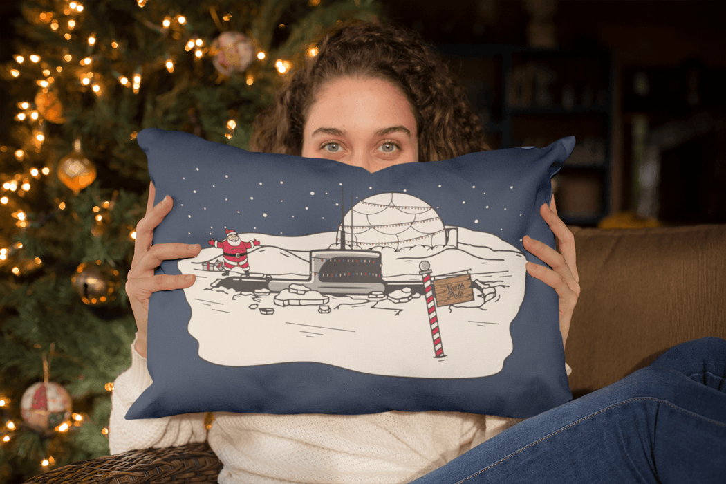 Santa's Ice Camp Lumbar Pillow