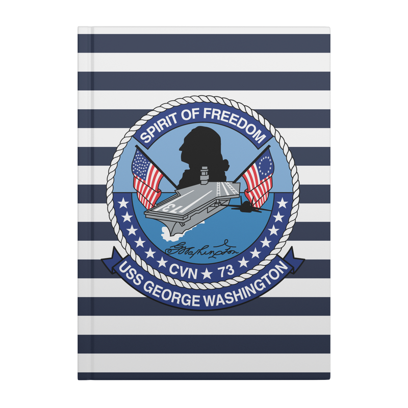 Custom Navy Stripe Hardcover Journal