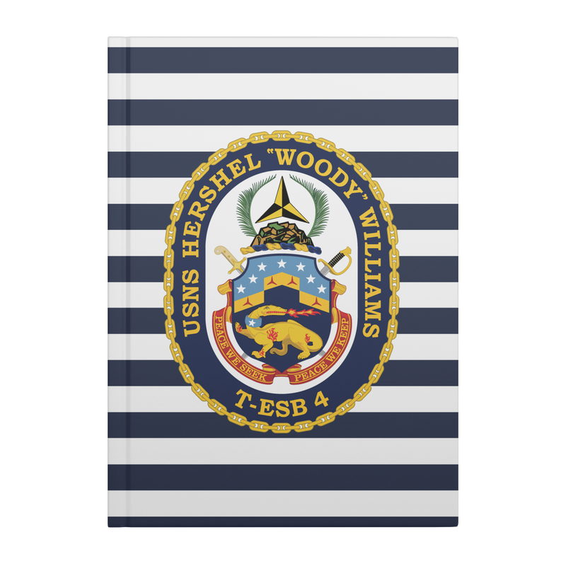 Custom Navy Stripe Hardcover Journal