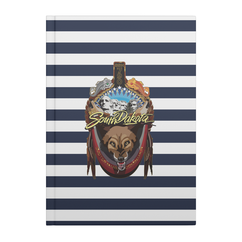 Custom Navy Stripe Hardcover Journal