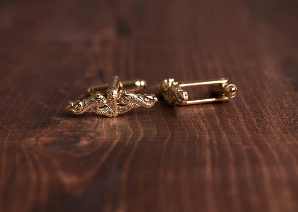 Gold Submarine Dolphins Cufflinks