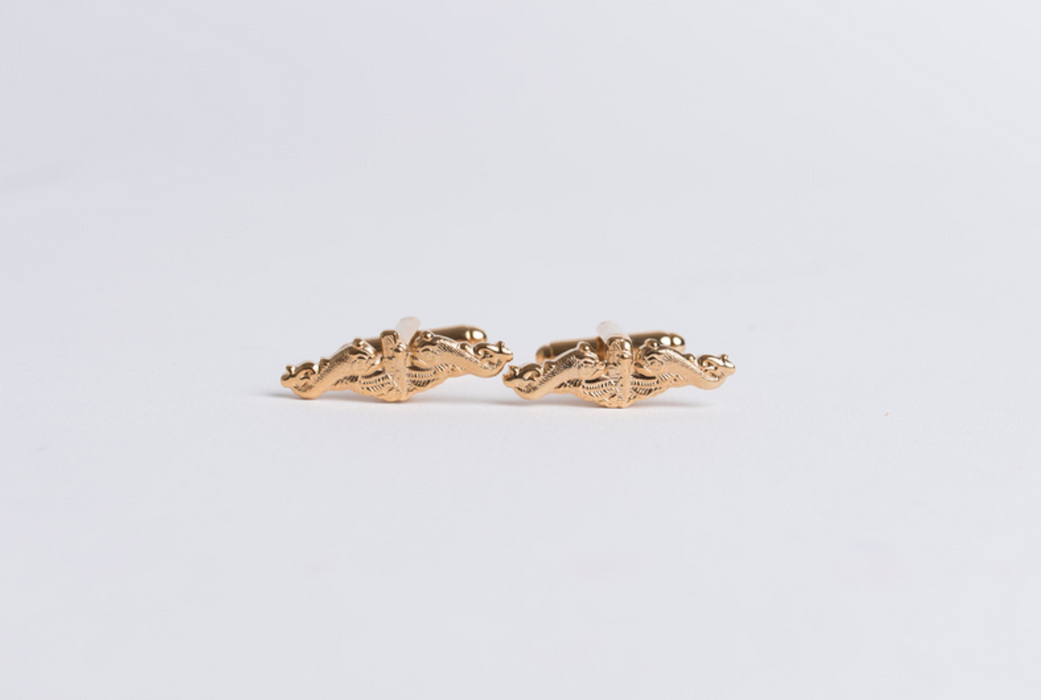 Gold Submarine Dolphins Cufflinks