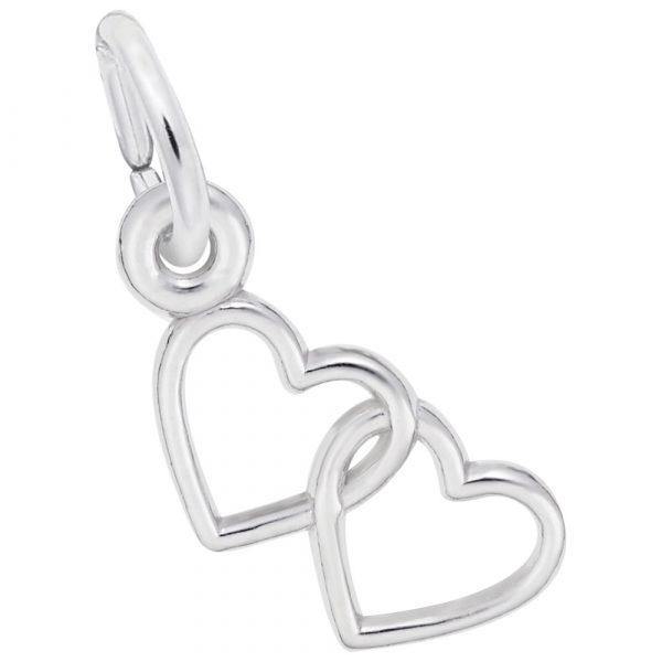 Two Open Hearts Accent Charm