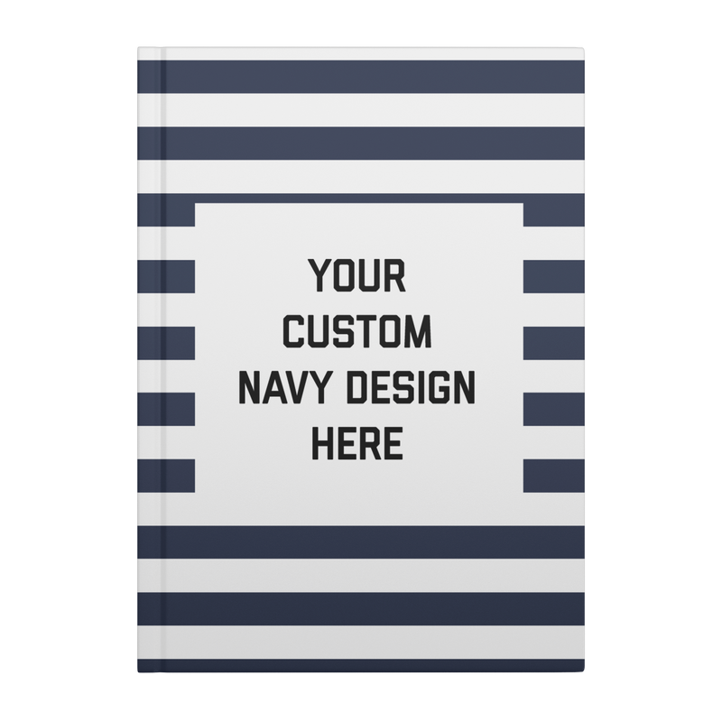 Custom Navy Stripe Hardcover Journal