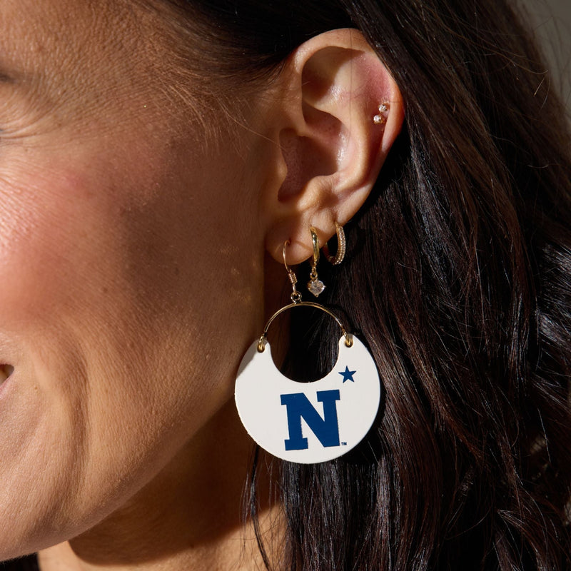 White United States Naval Academy Earrings